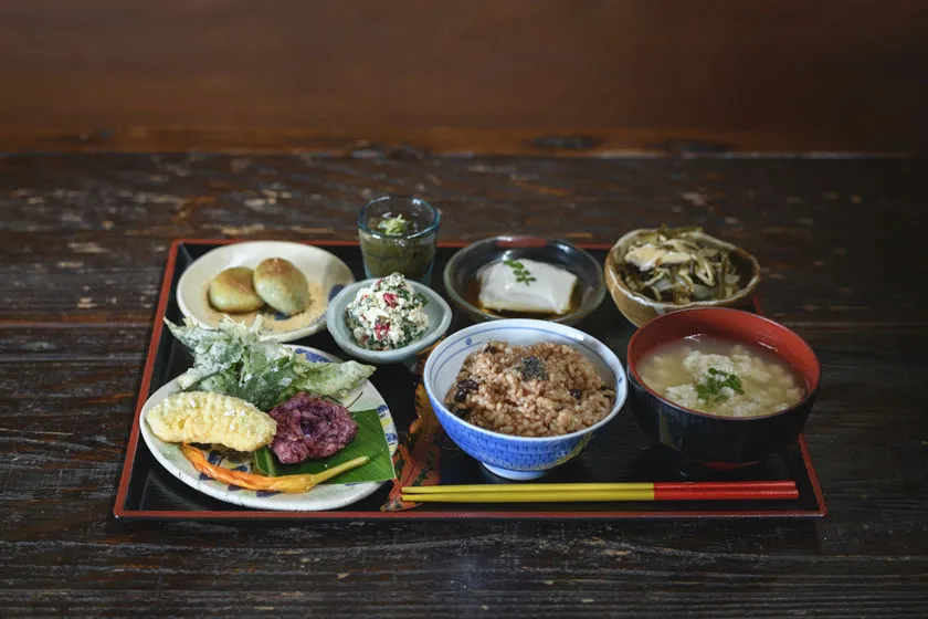 Enjoy local Okinawan cuisine with a stunning ocean view